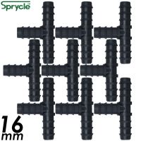 SPRYCLE 10PCS 16mm Barbed Tee Connector Watering 3-Ways for Micro Drip Irrigation 1/2 39; 39; PE Pipe Tubing Hose Micro Fitting Garden