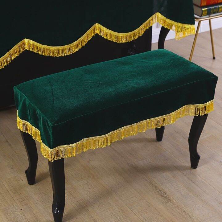 new-red-and-green-classical-velvet-piano-cover-simple-thickened-half-cover-fabric-piano-top-piano-bench-dust-cover