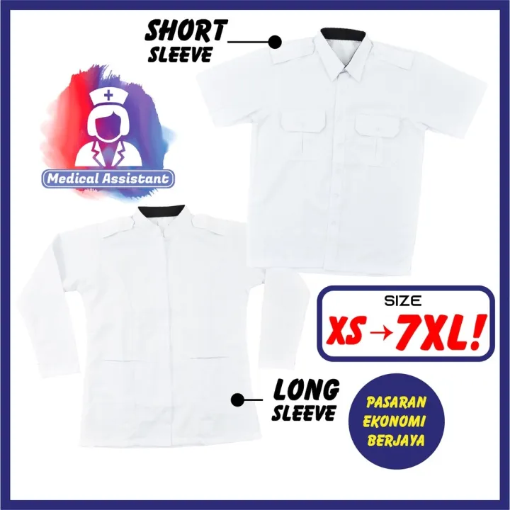 Baju Medical Assistant Uniform Ma Pembantu Pegawai Perubatan Ppp Ready Stock Kemeja Putih Formal Baju Teksi Lazada