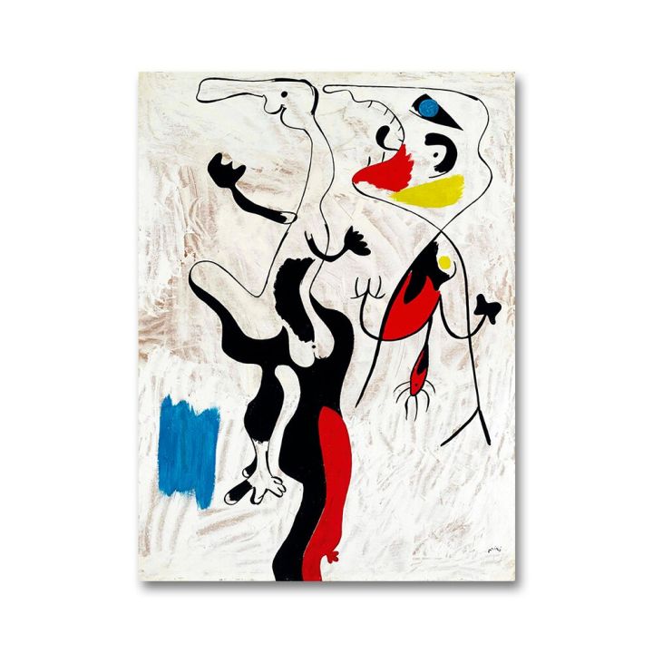 บทคัดย่อผ้าใบจิตรกรรมโปสเตอร์และภาพพิมพ์ของภาพวาดที่มีชื่อเสียงโดย-joan-miro-สำหรับการตกแต่งบ้านที่ทันสมัย