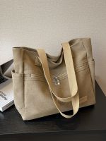 Bag womens large capacity 2023 new summer versatile casual canvas shoulder bag college students commuting tote bag 【QYUE】