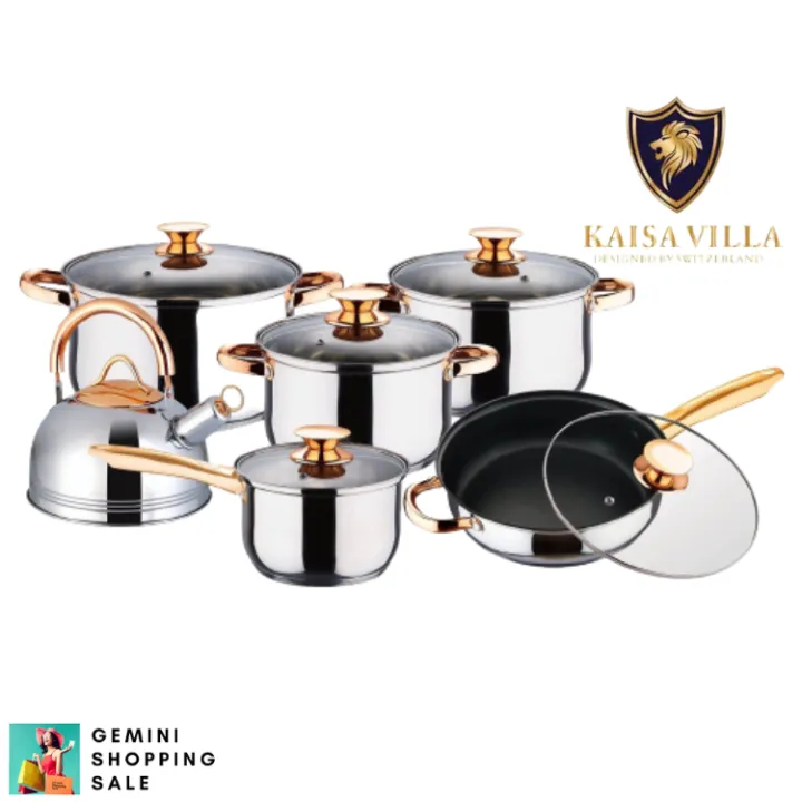 Kaisa Villa 12 Piece Stainless Steel Induction Cookware Set Lazada PH