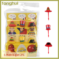 Fanghui ส้อมผลไม้หมวกสำหรับส้อมผลไม้เด็กหัดเดินผักเบนโตะ6ชิ้นของ Fanghui