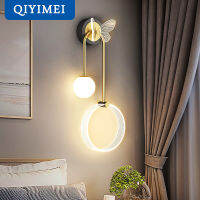 โมเดิร์นไฟ LED ติดผนังสำหรับห้องนั่งเล่นห้องนอนข้างเตียง LED Sconce กับอะคริลิ ButterflyLamp ทางเดินแสงตกแต่ง Luminaria