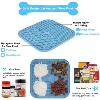 Lick Pad for Dog Cat Slower Feeder Licky Mat for Puppy Kitten Silicone Dispenser Pet Feeding Licking Mat Bathing Distraction Pad