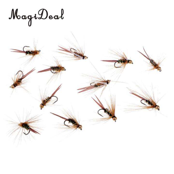 12pcs-prince-nymph-fly-fishing-flies-bumble-bee-เหยื่อตกปลาเหยื่อแมลงประดิษฐ์2-2ซม-0-9นิ้ว