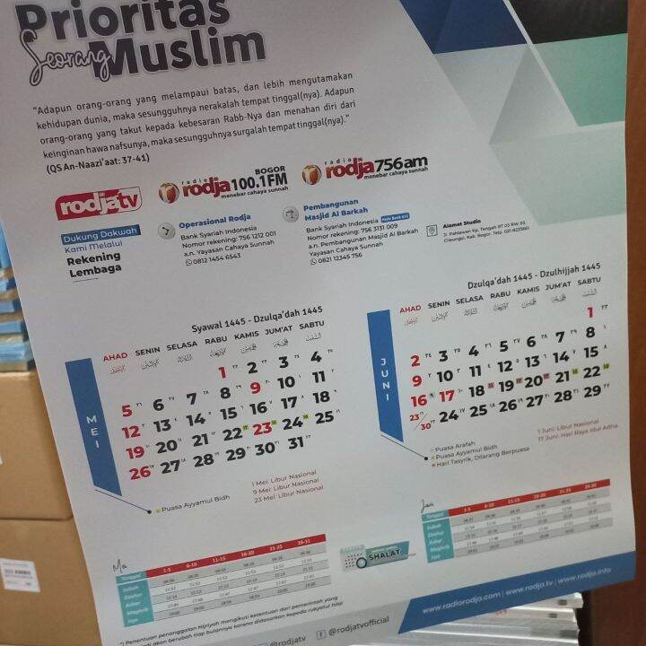 KALENDER RADIO RODJA 2024 ALMENAK MASEHI 2024 Lazada Indonesia