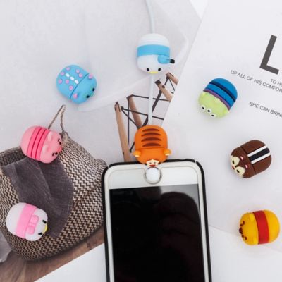 【CW】 Cartoon Designs Bite Cable-Winder USB Data Protector Cord Cover Silicone Decorate Accessories