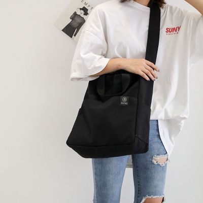 New Style Canvas Bag Female Commuter Shoulder Textured Handbag Solid Color Niche Korea Large Capacity Cross
