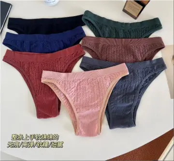 Pure cotton triangular underwear Elastic G-string bubble thong Panties  Solid color panty for Ladies