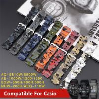 18mm Band for AQ-S810W AE-1000W AE-1200/1300 SGW-300 Men Camouflage Silicone Rubber Wrist Accessories