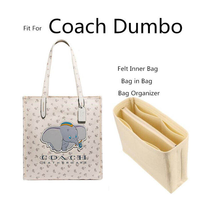 soft light and shape】bag organizer insert accessories fit for coach Dumbo Tote  bag in bag organiser compartment storage zipper inner bag | Lazada