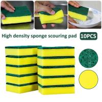 [ Ready Stock ] 10PCS High Density Sponge Wipe / Decontamination Double-sided Cleaning Dishwashing Sponge / Kitchen Nano Clean Rub /Multi-Use Heavy Du