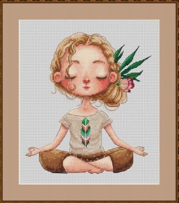 Yoga Girls Top Quality Beautiful Lovely Counted Cross Stitch Kit Height Chart Measure Needlework