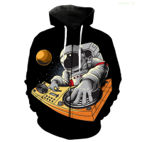 Cartoon Astronaut Mens Zipper Hoodie Cool Hip Hop Unisex Funny With Hood Jackets 3D Print 2022 Hot Sale Harajuku Spring Tops Size:XS-5XL