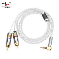 YYAUDIO 7N Y-8 OCC ชุบเงิน3.5มม. ถึง2สายเคเบิล RCA Hi-End 3.5มม. TRS เพื่อดูเอิ้ล RCA สายเคเบิล RCA สายออดิโอ Rca เครื่องขยายเสียง Hi-Fi DVD บ้าน