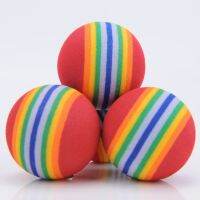 【cw】Rainbow Cat Toy Ball Soft EVA Foam Interactive Indoor Kitten Small Dogs Puppies Toys Balls Bulk Activity Chase Play Sponge Ball