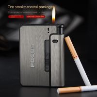 Portable Automatic Cigarette Case Metal Cigarette Boxes 10PCS Cigarette Holder Case Not Lighter Gadget For Men Christmas Gifts Storage Boxes