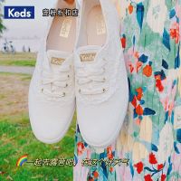 KEDS รองเท้าผ้าใบลําลอง ส้นแบน ถักโครเชต์ น้ําหนักเบา หรูหรา สีดํา เหมาะกับใส่ในงานอุตสาหกรรม