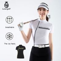 Golf เสื้อยืดแขนสั้น ผ้าเรยอน แฟชั่นฤดูร้อน สําหรับผู้หญิง ใส่เล่นกีฬากอล์ฟกลางแจ้ง Z2E9