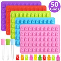 Silicone Gummy Bear Mold Chocolate Dessert Mould with Dropper DIY Mini Bears Fondant Candy Cake Decoration Kitchen Baking Tools Bread Cake  Cookie Acc