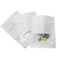 100Pcs 7*9cm White Clear Window Kraft Paper Zip Lock Package Bag Handmade Crafts Candy Retails Zipper Packing Pouches