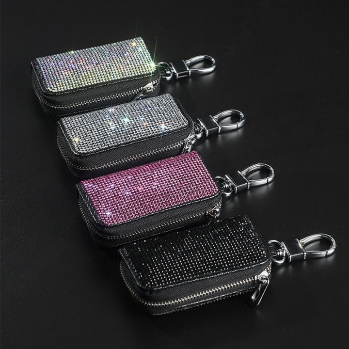 auto-key-case-car-holder-shell-remote-cover-car-styling-keychain-purses-diamond-car-accessories-interior-for-woman