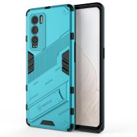 สำหรับ OPPO Realme GT Explorer Master Punk Armor 2 In 1 PC + เคสกันกระแทก TPU พร้อมที่วางที่มองไม่เห็น (สีดำ)