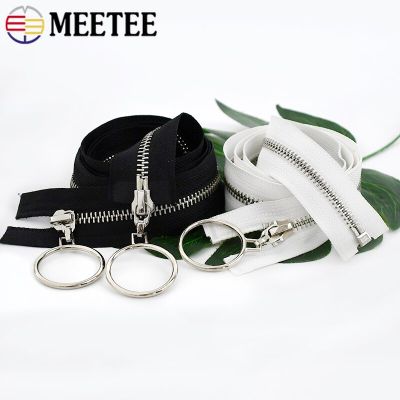 ：“{—— Meetee 5# 85Cm 120Cm Metal Zippers Open-End Double/Sigle Ring Sliders Zip For Sewing Overcoat Jacket Zipper Clothes Accessories