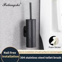 Black Toilet Brush Holder Wall Bathroom Accessories Toilet Cleaning Brush Wall Hanging Cleaning Tool Durable Vertical WB8707