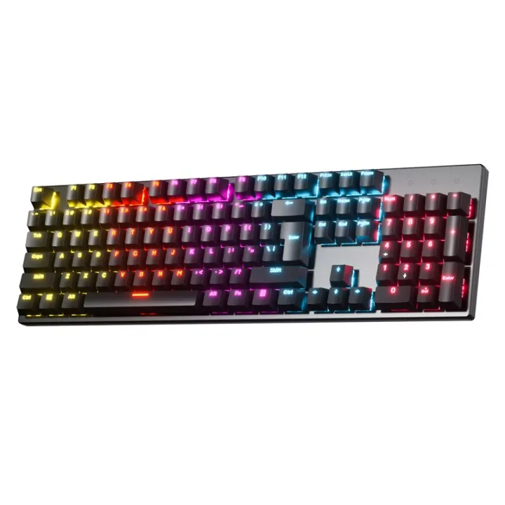 104key Colorful Backlit Gaming Mechanical Keyboard Hot Swap Blue Axis