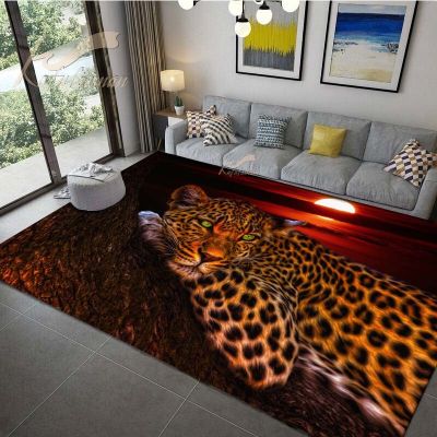 Leopard Printed Carpet For Living Room Panther Wild Tiger Lion Area Large Rug Non Slip Bathmat Home Decoration