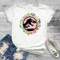 Jurassic Park Tshirt Floral Dinosaur Tshirt Jurassic Floral Graphic Tee