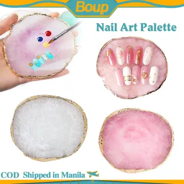 Resin Nail Art Palette Nail Art Painting Mixed Color Palette Gold