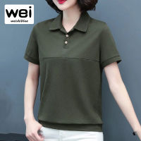 WEISHIBLUE ลำลอง B Otton สตรียอดประเดิมฤดูร้อนแขนสั้นโปโลคอปกเสื้อยืดสำหรับผู้หญิงแฟชั่นกีฬาเสื้อยืด