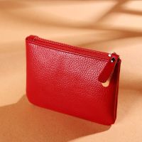 【JH】Coin Purse Women 2022 New Lychee Pattern Zipper Coin Pouch Solid Color PU Soft Leather Card Holder Cute Wallet
