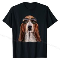 Basset Hound Dog Wearing Swag Aviator Sunglass, T-Shirt Cotton Personalized Tees Prevailing Men T Shirts Printed On Large Size XS-4XL-5XL-6XL