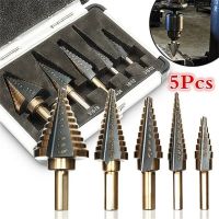 3/5 Pcs HSS Cobalt Multiple Hole 50 Sizes Step Drill Bit Set Tools Titanium Coated Metal Hex Core Drill Bits Woodworking Tools Drills Drivers