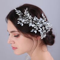 【YF】 Luxury Silver Rhinestone Opal Wedding Hair Accessories Vintage Women Handmade Bridal Headband Party Headwear Brides Headpieces