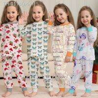 ❂ n4rn Conjuntos de pijamas infantis meninas criança manga cheia bebê crianças roupas casa loungewear 2-14 anos