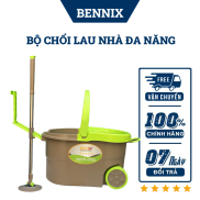 Bộ chổi lau nhà đa năng 360 độ cao cấp có bánh xe BENNIX BN-555WA