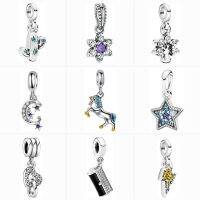 Shining High Heel Car Dog Cat Motorcycle Wings Mum Star Bead Fit Original Pandora Charms Silver Color Bracelet DIY Women Jewelry