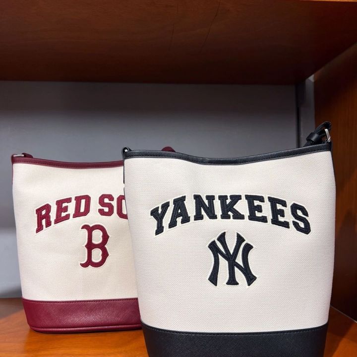 mlb-official-ny-korean-ml-bucket-bag-shoulder-bag-fashion-casual-foreign-style-college-style-messenger-bag-23-summer-class-commuter-bag