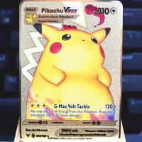 【In Stock】 uuzlaz Pokemon V Max Golden Metal Super Anime Collection ของเล่นเด็ก Pikachu Mew Eevee Charizard เด็ก Gift