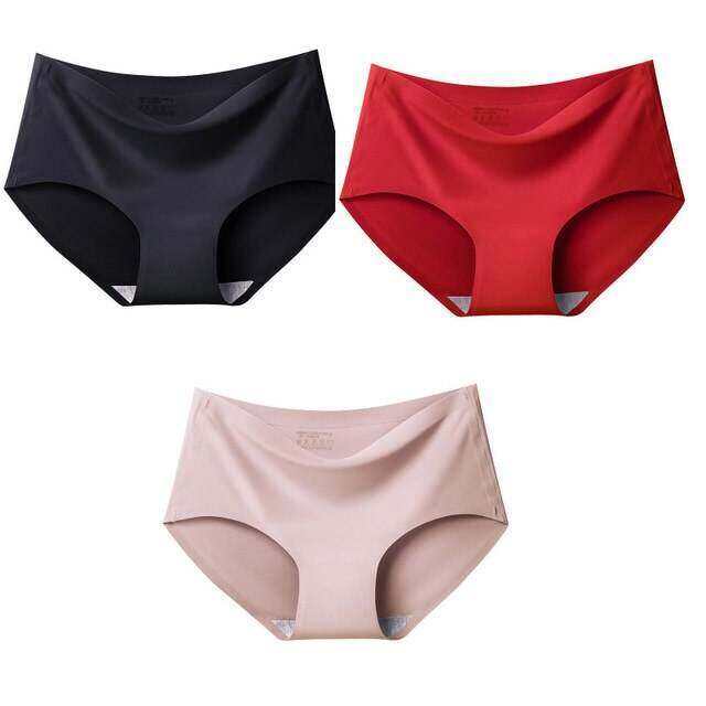 2023-korean-size-4xl-women-seamless-panties-silk-mid-waist-underwear-for-female-3pcs-large-size-womens-panties-set-underpant-lingerie