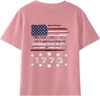 Kids Print T-Shirt Kid Toddler Shirts 4th of July 3D Graphic Printed Tees Boys Girls Novelty Fashion (Pink, 3-4 Years)