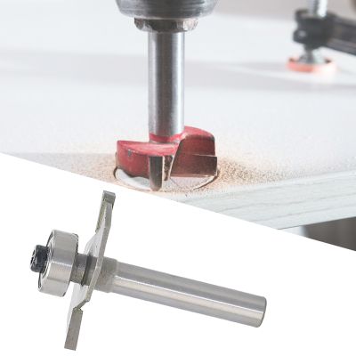 [พร้อม] Router Bit T Type Milling 1/4นิ้ว Shank Biscuit Joint Slot Cutter สำหรับงานไม้