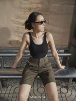 SIMONNE - Linen Shorts (Forest green) กางเกงขาสั้นลินิน