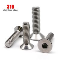 316 A4-80 Stainless Steel M2 M2.5 M3 M4 M5 M6 M8 M10 M12 Marine Grade Allen Hexagon Hex Socket Flat Countersunk Head Screw Bolt Nails Screws Fasteners