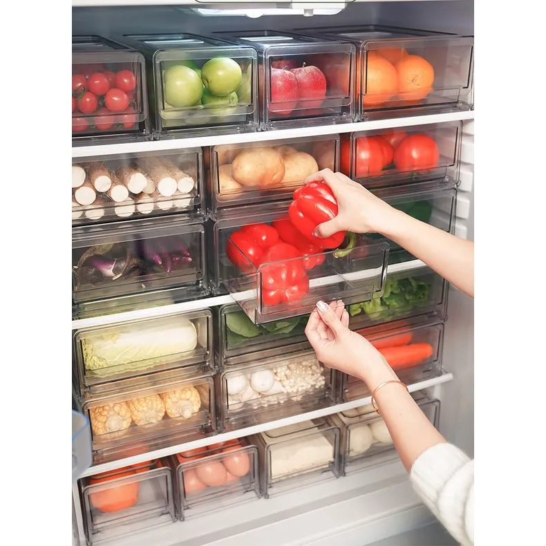 FAIZO Refrigerator Food Storage Box, Clear Acrylic Storage